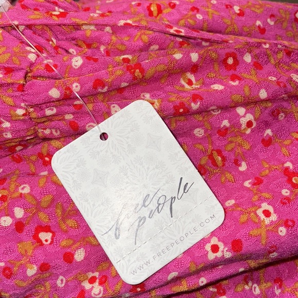 Free People Florence Floral Mini Dress Femme Pink Combo - Picture 7 of 7